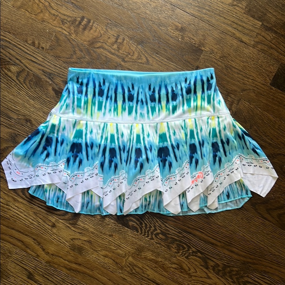 Lucky in Love Blue and White Tie-Dye Skirt